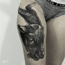 All dairy goats must be tattooed before they can be accepted for registry or recordation in the herd books of the american dairy goat association. Sketch Work Goat Tattoo On The Right Thigh