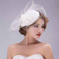 36 13 Vintage Gauze Bride Wedding Dress Hat Face Veils Bridal Fascinator Bride Accessories Bridal Hat Veil
