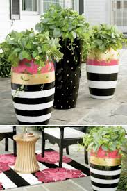 Black And White Outdoor Plant Pots Lush Leaves Urn Filler Grandin Road Modern Potted Plants Cool Diy Projects Outdoor Decor Backyard