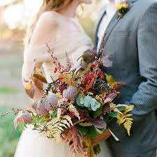 Boho rustic natural touch succulents, roses and peonies sage purple plum wedding bouquet. 10 Fall Wedding Decor Ideas
