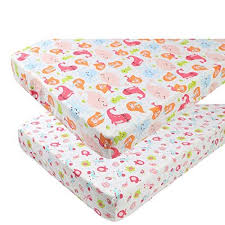 Pack N Play Sheet Fitted Playard Mattress Sheet Set 2 Pack 100 Jersey Knit Cotton Ultra Soft Stretchy Portable Playard Mini Crib Pack N Play