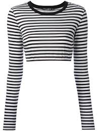 Black And White Crop Top Long Sleeve Shop Dolce White Striped Crop Top Long Sleeve Striped Top Striped Tops Women