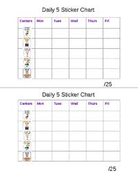 Centers Daily Five Behavior Sticker Chart