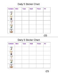 Centers Daily Five Behavior Sticker Chart