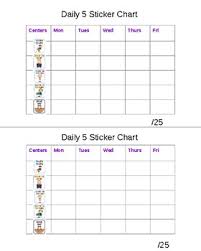 centers daily five behavior sticker chart