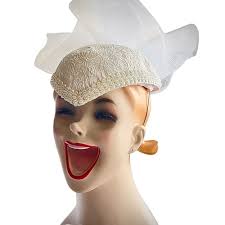 1940s Debette New York Fur Fascinator Hat Rare Women's Bow Hat Hair Piece