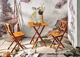 Offerta Di Oggi Sam Set Da Giardino Con Colore Naturale 3 Pezzi Mobile Da Balcone In Legno D Acacia 1 Tavolo 2 Sedie Pieghevole E Oleato A Eu California