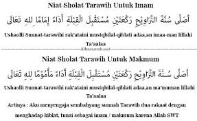Hukum mengerjakan sholat tarawih adalah dianjurkan ( sunnah ). Bacaan Doa Sholat Tarawih Dan Witir