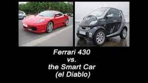 Go under the hood, and you'll discover the ferrari's ace. Ferrari Vs Smart Car An Ass Whipping Youtube