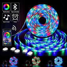 Sensor device light with 4 level luminance. Led Strip Lights Bluetooth Music Led Light Strip 32 8ft Rgb