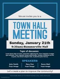 Town Hall Meeting Flyer Town Hall Meeting Town Hall Business Hours Sign