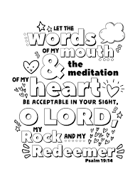 19 coloring pages bible image inspirations. Psalm 19 14 Coloring Page Tripp Designs