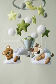 Wood Animal Baby Mobile Cloud Mobile Felt Forest Mobile Air Balloon Baby Mobile Deer Mobile Pom Pom Diy Baby Mobile Girl Baby Mobile Baby Boy Mobile
