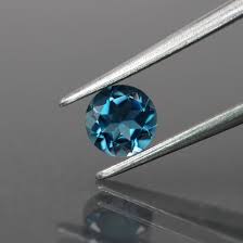 Topaz London blue, teal blue, round cut ...