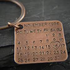 Celebrate your anniversary in style with the most sophisticated gifts like this awesome cigar glass and cigar case! Bronze Key Chain Date Tag Calendar Charm Solid Bronze Gift 8th And 19th Wedding Anniversar Bronze Anniversary Gifts Anniversary Gifts For Him Boyfriend Gifts