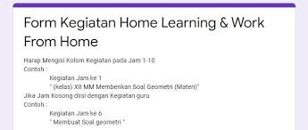 Bukti fisik penilaian kinerja kepala sekolah dinas pendidikan kabupaten cirebon tahun 2014 komponen 1 kepribadian dan so words microsoft excel education. Laporan Harian Kegiatan Home Learning Work From Home