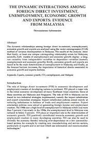 Monthly earnings of malaysia stood at 834.21 usd in feb 2021. The Dynamic Interactions Among Foreign Direct Investment Unemployment Economic Growth And Exports Evidence From Malaysia Jati Journal Of Southeast Asian Studies
