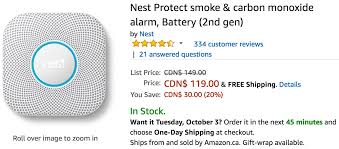 Compare similar smoke and carbon monoxide detectors. Amazon Canada Deals 20 On Nest Protect Smoke Carbon Monoxide Alarm 20 On Paramount Full Size Mocha Propane Patio Heater Canadian Freebies Coupons Deals Bargains Flyers Contests Canada