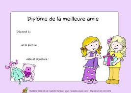 Dessin anime a imprimer gratuit dans dessins a colorier. Diplome De La Meilleure Amie