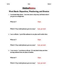 Weathering Erosion And Deposition Riddles Weathering And Erosion Erosion Riddles