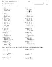01 Function Operations Pdf Kuta Software Infinite Precalculus Name Function Operations Date Period Perform The Indicated Operation 1 F X X G X X Course Hero