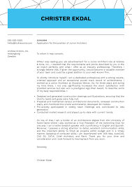 I am writing to express interest in the. Junior Architect Cover Letter Sample Kickresume