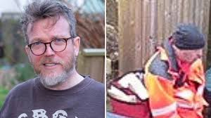 Shock moment postman relieves himself in furious punter's garden