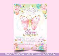 Butterfly Invitation Butterflies Birthday Invitation Fairy Invite Floral Butterfly Floral Butterfly Garden Printable Digital File 0001 Butterfly Invitations Butterfly Birthday Invitations Birthday Invitations