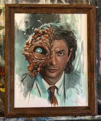 Inktober Day 5: "Brundlefly" (The Fly🪰) 31 days of movie monsters!  (original framed painting at http://jameshance.com) One of my favorite  movies