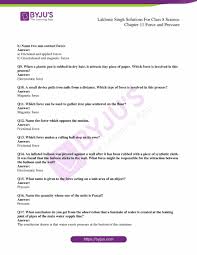 Lakhmir Singh Science Class 8 Solutions For Chapter 11 Force And Pressure Free Pdf