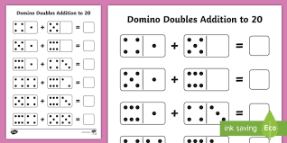 Domino Doubles Addition To 20 Worksheet Teacher Made