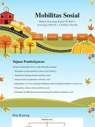 Mobilitas sosial ( social mobility) adalah kemampuan individu atau kelompok untuk bergerak ke atas, ke bawah maupun horizontal (sejajar) dalam status berdasarkan kekayaan, pendidikan, atau beberapa variabel sosial lainnya. Mobilitas Sosial