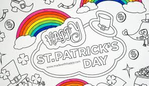 Patrick's day with free printables. Free Printable St Patricks Coloring Pages Made With Happy