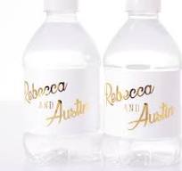 METALLIC FOIL Wedding Water Bottle Labels - REAL Metallic ...