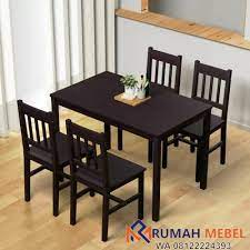 Meja makan ukiran jati jepara Set Meja Makan 4 Kursi Kayu Jati Sederhana Rumah Mebel