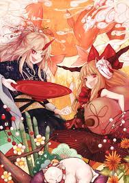 suika ibuki touhou project wallpaper 1366x768 pictures 東方 壁紙 イラスト 壁紙