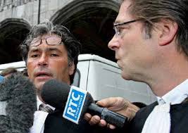 07, LIEGE, BELGIUM : Lawyers Jean-Dominique Franchimont and Fatima Omari of  the two Lantin prison