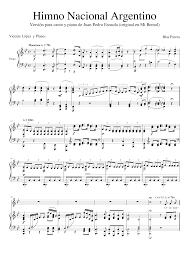 Se oficializó en 1813, y se modificó en 1860. Himno Nacional Argentino Sheet Music For Piano Vocals Piano Voice Musescore Com