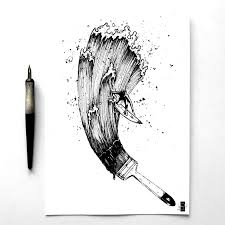 Brush Original Work Hand Drawn In Ink Black Art Ink Illustrations Pen Art Art