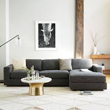 Crosby, mid century, west elm, swivel, chair, banket, plaid, conner, chaise, sectional. Modular Urban Sectional