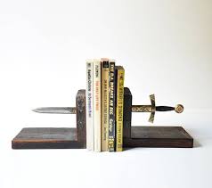 Vintage Spanish Sword Bookends Wooden Book Ends Spain Etsy Wooden Books Bookends Wooden Bookends