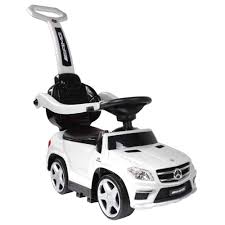 Best Ride On Cars Toddler 4 In 1 Mercedes Push Car Stroller W Led Lights White Ride On Toys Mercedes Mercedes Car