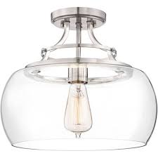 Modern farmhouse flush mount, 16. Franklin Iron Works Farmhouse Ceiling Light Semi Flush Mount Fixture Led Brushed Nickel 13 1 2 Wide Clear Glass For Bedroom Target