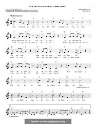 Tabs and sheet music search engine. Bob The Builder Intro Theme Song By P Joyce Sheet Music On Musicaneo