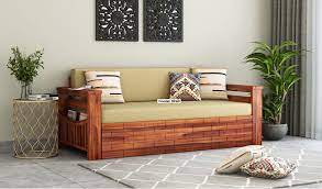 Sofa come beds, also known as convertible couches, not o. Buy Sereta Sofa Cum Berth Queen Size Honey Finish Online In India Wooden Street