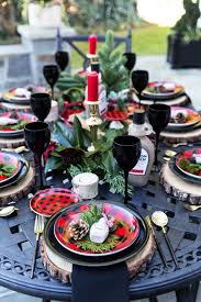 Black And White Buffalo Plaid Christmas Table Pizzazzerie S Plaid Christmas Tablescape For The Holidays Entertaining Christmasparty Winter Table Decorations Christmas Kitchen Decor Holiday Tablescapes