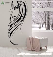 Us 6 45 25 Off Yoyoyu Wall Decal Beautiful Girl Salon Wall Sticekr Long Hairstyle Hair Spa Vinyl Window Removable Art Mural Home Decor Diysy879 In
