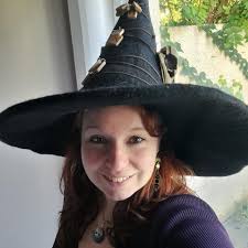 Witch Hat Wizard Magic Hat With Raven Skull and Runes