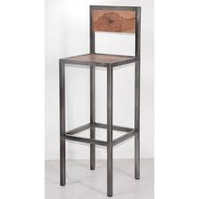 Tabouret de bar style industriel avec dossier en métal et planche de bois de bateau ambiance edito. Tabouret De Bar Industriel En Metal Et Bois Industry Meuble House Marron Cdiscount Maison