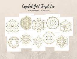 More images for abundance printable crystal grid templates » Ten Printable Crystal Grids Crystal Grid Template Sacred Etsy In 2021 Sacred Geometry Patterns Crystals Healing Grids Crystal Grid